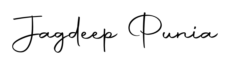 Create an unforgettable impression when signing with Jagdeep Punia name styled in Autography-DOLnW typography. 100% free online generator. Jagdeep Punia signature style 10 images and pictures png
