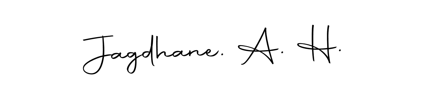 How to make Jagdhane. A. H. name signature. Use Autography-DOLnW style for creating short signs online. This is the latest handwritten sign. Jagdhane. A. H. signature style 10 images and pictures png