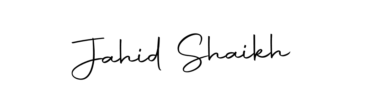 How to make Jahid Shaikh name signature. Use Autography-DOLnW style for creating short signs online. This is the latest handwritten sign. Jahid Shaikh signature style 10 images and pictures png