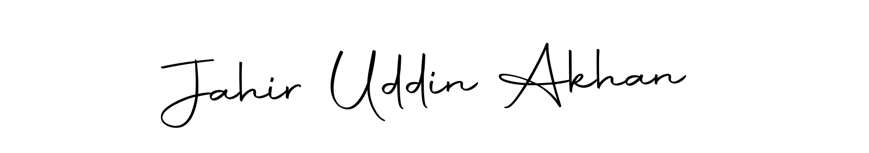 How to make Jahir Uddin Akhan name signature. Use Autography-DOLnW style for creating short signs online. This is the latest handwritten sign. Jahir Uddin Akhan signature style 10 images and pictures png