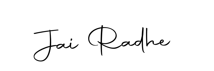 Jai Radhe stylish signature style. Best Handwritten Sign (Autography-DOLnW) for my name. Handwritten Signature Collection Ideas for my name Jai Radhe. Jai Radhe signature style 10 images and pictures png