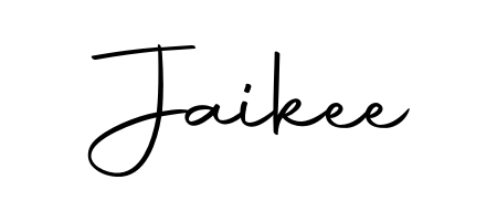 Use a signature maker to create a handwritten signature online. With this signature software, you can design (Autography-DOLnW) your own signature for name Jaikee. Jaikee signature style 10 images and pictures png