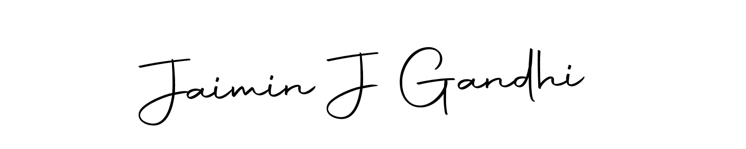 Create a beautiful signature design for name Jaimin J Gandhi. With this signature (Autography-DOLnW) fonts, you can make a handwritten signature for free. Jaimin J Gandhi signature style 10 images and pictures png