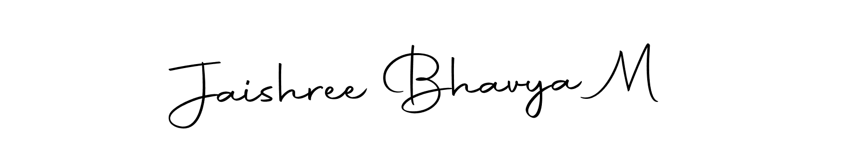 How to make Jaishree Bhavya M signature? Autography-DOLnW is a professional autograph style. Create handwritten signature for Jaishree Bhavya M name. Jaishree Bhavya M signature style 10 images and pictures png