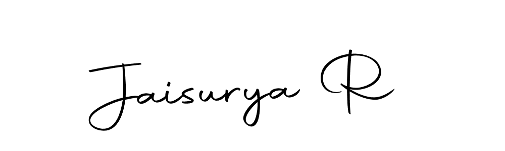 Make a short Jaisurya R signature style. Manage your documents anywhere anytime using Autography-DOLnW. Create and add eSignatures, submit forms, share and send files easily. Jaisurya R signature style 10 images and pictures png