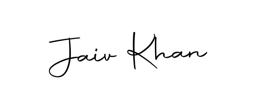 Use a signature maker to create a handwritten signature online. With this signature software, you can design (Autography-DOLnW) your own signature for name Jaiv Khan. Jaiv Khan signature style 10 images and pictures png