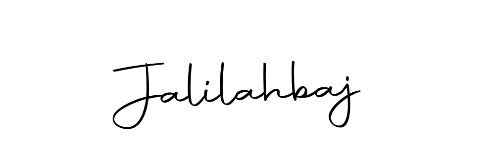 Design your own signature with our free online signature maker. With this signature software, you can create a handwritten (Autography-DOLnW) signature for name Jalilahbaj. Jalilahbaj signature style 10 images and pictures png