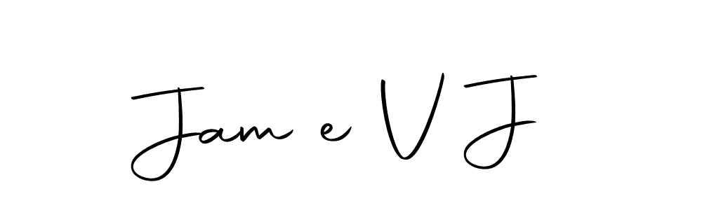 How to make Jamİe V J name signature. Use Autography-DOLnW style for creating short signs online. This is the latest handwritten sign. Jamİe V J signature style 10 images and pictures png