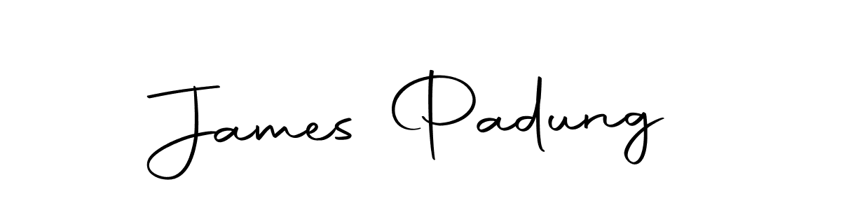How to make James Padung name signature. Use Autography-DOLnW style for creating short signs online. This is the latest handwritten sign. James Padung signature style 10 images and pictures png