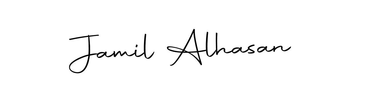 How to make Jamil Alhasan name signature. Use Autography-DOLnW style for creating short signs online. This is the latest handwritten sign. Jamil Alhasan signature style 10 images and pictures png