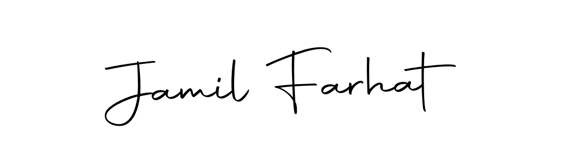 You should practise on your own different ways (Autography-DOLnW) to write your name (Jamil Farhat) in signature. don't let someone else do it for you. Jamil Farhat signature style 10 images and pictures png