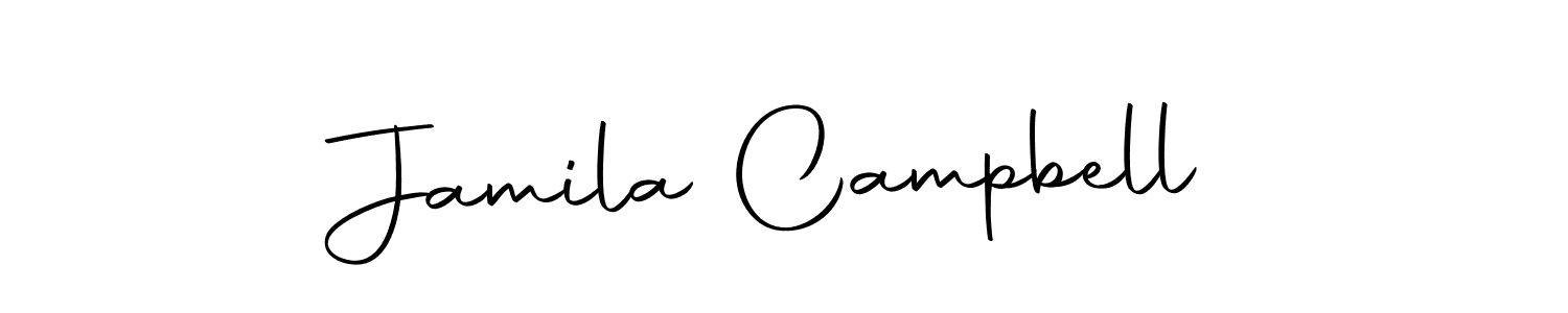 How to make Jamila Campbell name signature. Use Autography-DOLnW style for creating short signs online. This is the latest handwritten sign. Jamila Campbell signature style 10 images and pictures png