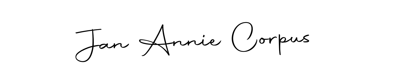 How to make Jan Annie Corpus name signature. Use Autography-DOLnW style for creating short signs online. This is the latest handwritten sign. Jan Annie Corpus signature style 10 images and pictures png