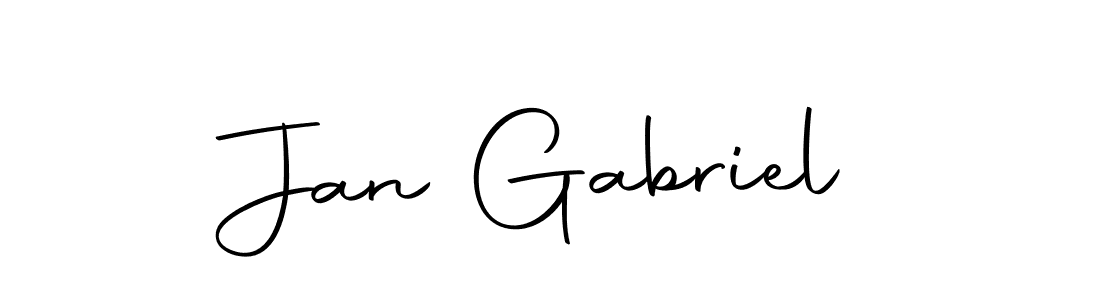 How to make Jan Gabriel name signature. Use Autography-DOLnW style for creating short signs online. This is the latest handwritten sign. Jan Gabriel signature style 10 images and pictures png