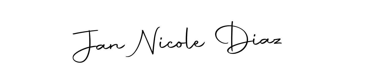 How to make Jan Nicole Diaz name signature. Use Autography-DOLnW style for creating short signs online. This is the latest handwritten sign. Jan Nicole Diaz signature style 10 images and pictures png
