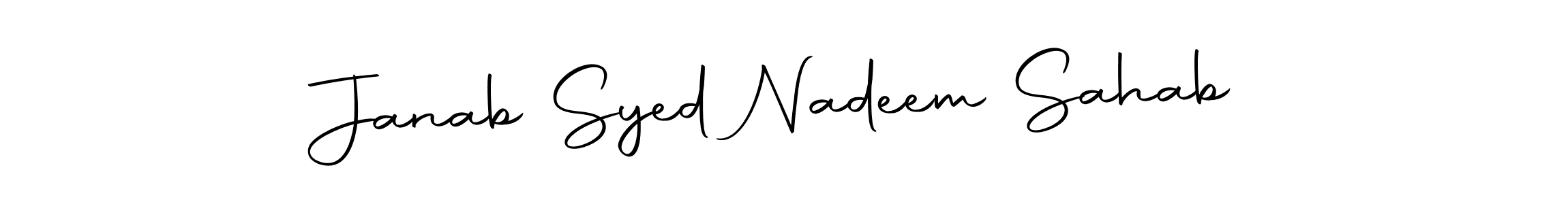 Create a beautiful signature design for name Janab Syed Nadeem Sahab. With this signature (Autography-DOLnW) fonts, you can make a handwritten signature for free. Janab Syed Nadeem Sahab signature style 10 images and pictures png