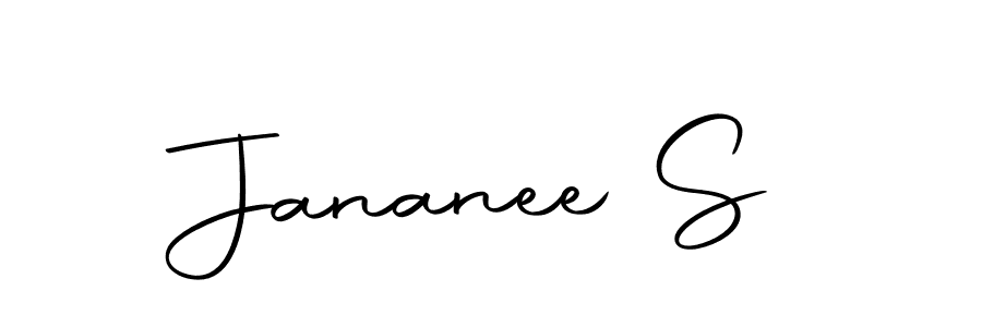 Make a beautiful signature design for name Jananee S. Use this online signature maker to create a handwritten signature for free. Jananee S signature style 10 images and pictures png