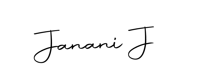 Use a signature maker to create a handwritten signature online. With this signature software, you can design (Autography-DOLnW) your own signature for name Janani J. Janani J signature style 10 images and pictures png