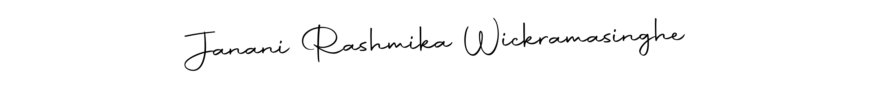 You should practise on your own different ways (Autography-DOLnW) to write your name (Janani Rashmika Wickramasinghe) in signature. don't let someone else do it for you. Janani Rashmika Wickramasinghe signature style 10 images and pictures png