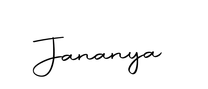 Use a signature maker to create a handwritten signature online. With this signature software, you can design (Autography-DOLnW) your own signature for name Jananya. Jananya signature style 10 images and pictures png