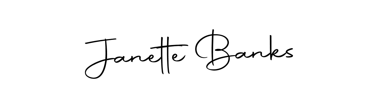 Create a beautiful signature design for name Janette Banks. With this signature (Autography-DOLnW) fonts, you can make a handwritten signature for free. Janette Banks signature style 10 images and pictures png