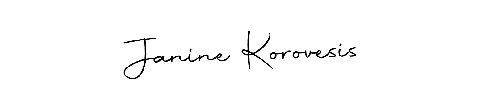 How to make Janine Korovesis name signature. Use Autography-DOLnW style for creating short signs online. This is the latest handwritten sign. Janine Korovesis signature style 10 images and pictures png