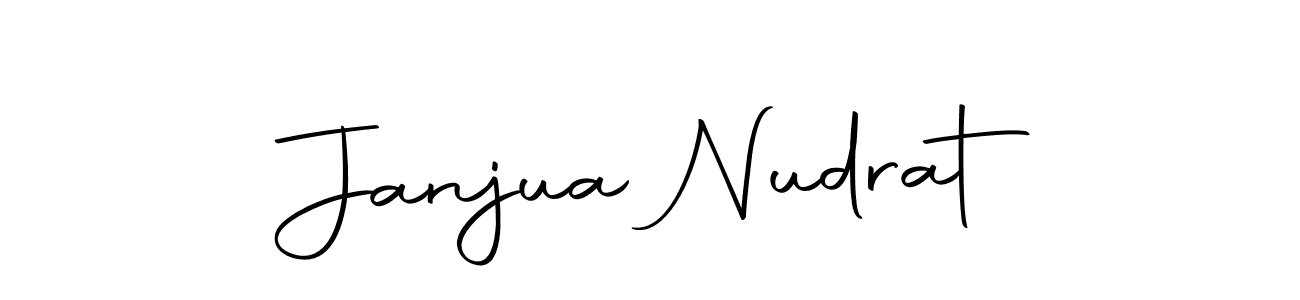 How to make Janjua Nudrat name signature. Use Autography-DOLnW style for creating short signs online. This is the latest handwritten sign. Janjua Nudrat signature style 10 images and pictures png