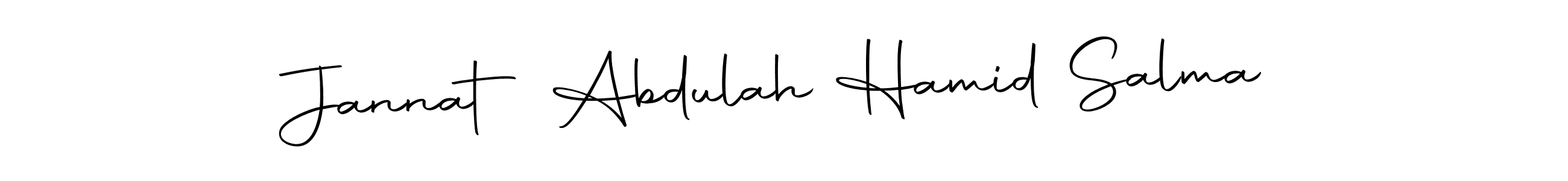 Check out images of Autograph of Jannat Abdulah Hamid Salma name. Actor Jannat Abdulah Hamid Salma Signature Style. Autography-DOLnW is a professional sign style online. Jannat Abdulah Hamid Salma signature style 10 images and pictures png