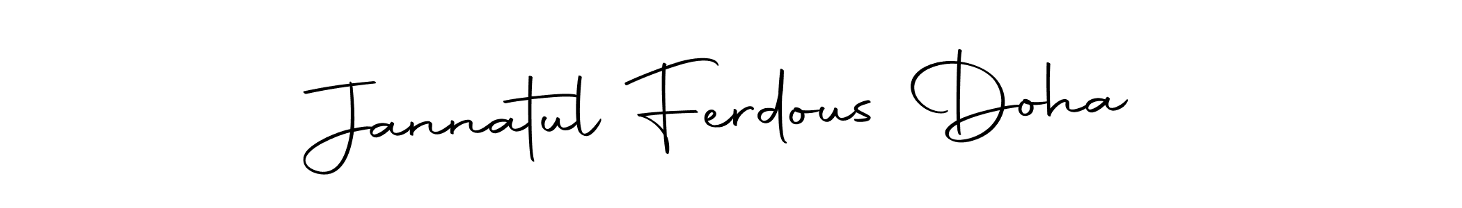 Make a beautiful signature design for name Jannatul Ferdous Doha. With this signature (Autography-DOLnW) style, you can create a handwritten signature for free. Jannatul Ferdous Doha signature style 10 images and pictures png