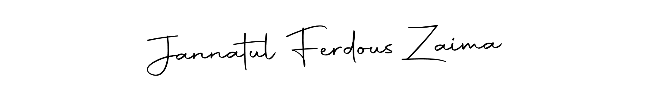How to make Jannatul Ferdous Zaima name signature. Use Autography-DOLnW style for creating short signs online. This is the latest handwritten sign. Jannatul Ferdous Zaima signature style 10 images and pictures png