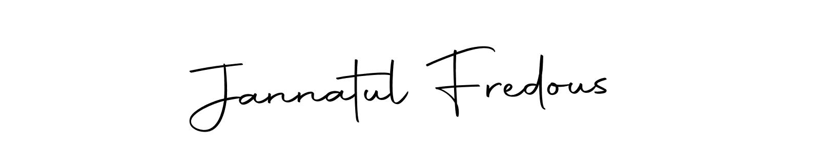 How to make Jannatul Fredous name signature. Use Autography-DOLnW style for creating short signs online. This is the latest handwritten sign. Jannatul Fredous signature style 10 images and pictures png