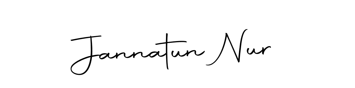 You should practise on your own different ways (Autography-DOLnW) to write your name (Jannatun Nur) in signature. don't let someone else do it for you. Jannatun Nur signature style 10 images and pictures png