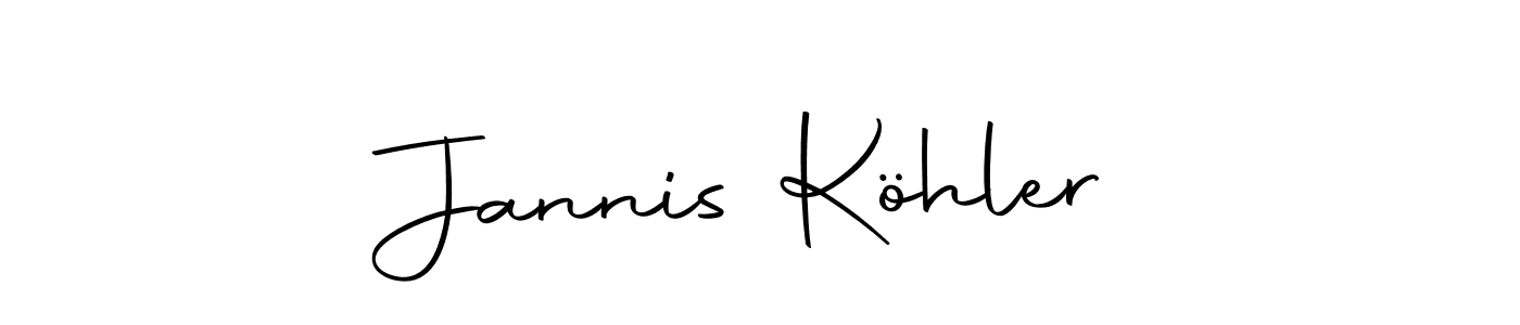 Make a beautiful signature design for name Jannis Köhler. With this signature (Autography-DOLnW) style, you can create a handwritten signature for free. Jannis Köhler signature style 10 images and pictures png