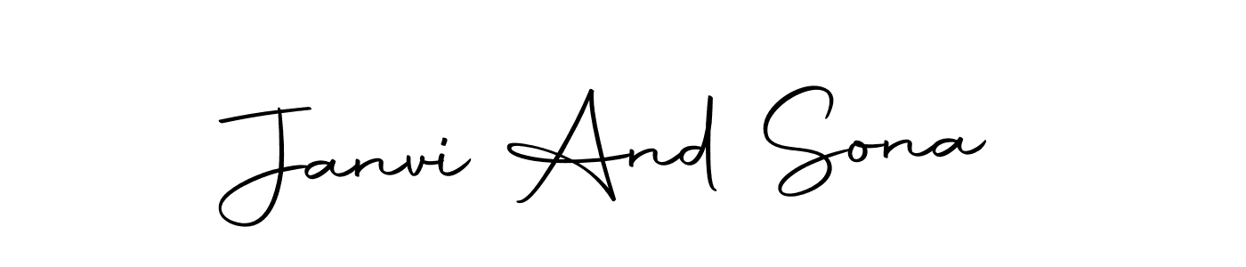 Create a beautiful signature design for name Janvi And Sona. With this signature (Autography-DOLnW) fonts, you can make a handwritten signature for free. Janvi And Sona signature style 10 images and pictures png