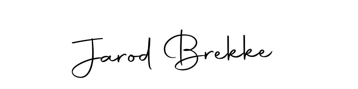 How to make Jarod Brekke name signature. Use Autography-DOLnW style for creating short signs online. This is the latest handwritten sign. Jarod Brekke signature style 10 images and pictures png