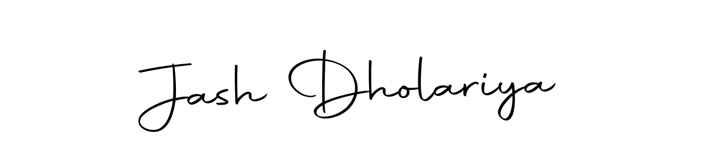 How to make Jash Dholariya name signature. Use Autography-DOLnW style for creating short signs online. This is the latest handwritten sign. Jash Dholariya signature style 10 images and pictures png