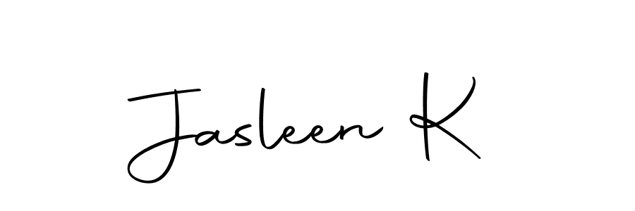 Create a beautiful signature design for name Jasleen K. With this signature (Autography-DOLnW) fonts, you can make a handwritten signature for free. Jasleen K signature style 10 images and pictures png