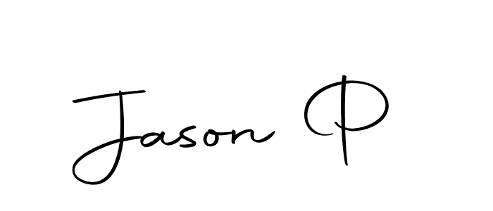 Create a beautiful signature design for name Jason P. With this signature (Autography-DOLnW) fonts, you can make a handwritten signature for free. Jason P signature style 10 images and pictures png