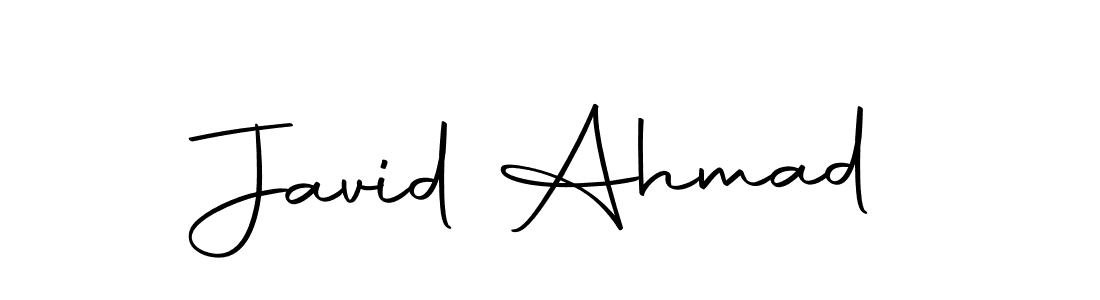 How to make Javid Ahmad name signature. Use Autography-DOLnW style for creating short signs online. This is the latest handwritten sign. Javid Ahmad signature style 10 images and pictures png