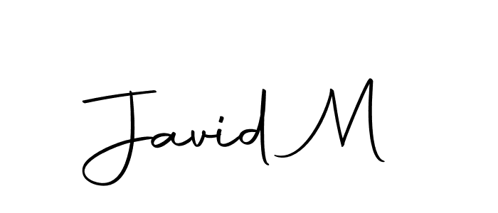 How to make Javid M name signature. Use Autography-DOLnW style for creating short signs online. This is the latest handwritten sign. Javid M signature style 10 images and pictures png