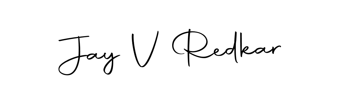 Create a beautiful signature design for name Jay V Redkar. With this signature (Autography-DOLnW) fonts, you can make a handwritten signature for free. Jay V Redkar signature style 10 images and pictures png