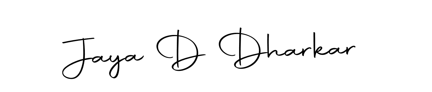 How to make Jaya D Dharkar name signature. Use Autography-DOLnW style for creating short signs online. This is the latest handwritten sign. Jaya D Dharkar signature style 10 images and pictures png