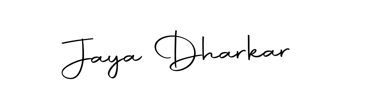 Create a beautiful signature design for name Jaya Dharkar. With this signature (Autography-DOLnW) fonts, you can make a handwritten signature for free. Jaya Dharkar signature style 10 images and pictures png