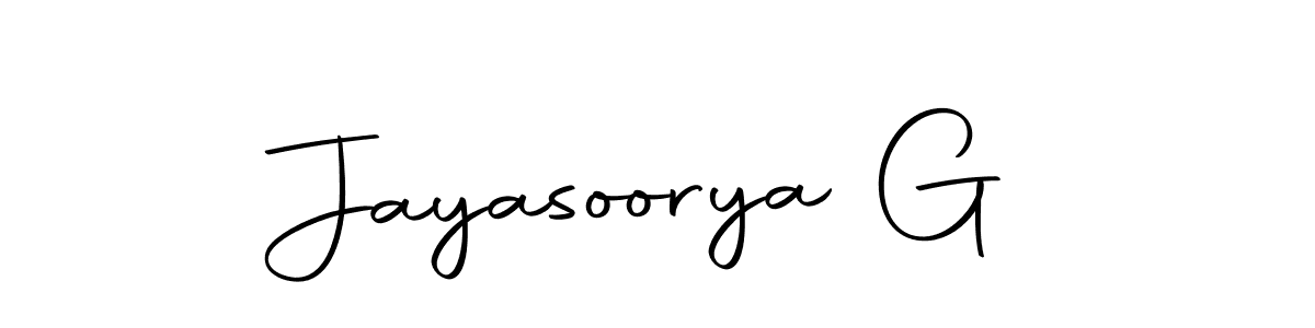 Use a signature maker to create a handwritten signature online. With this signature software, you can design (Autography-DOLnW) your own signature for name Jayasoorya G. Jayasoorya G signature style 10 images and pictures png