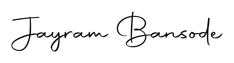 The Autography-DOLnW font transforms the name Jayram Bansode into an executive sign with sharp precision and distinguished character. Jayram Bansode signature style 10 images and pictures png