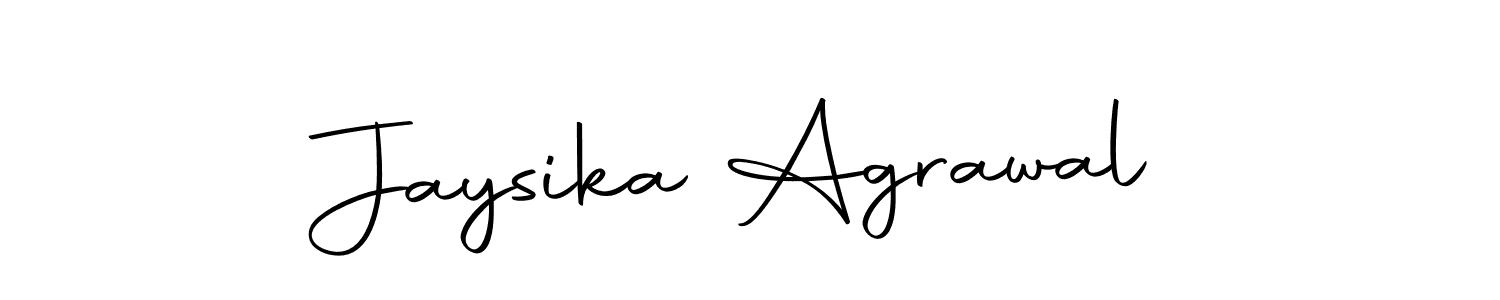 How to make Jaysika Agrawal name signature. Use Autography-DOLnW style for creating short signs online. This is the latest handwritten sign. Jaysika Agrawal signature style 10 images and pictures png