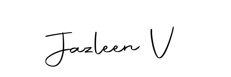 Use a signature maker to create a handwritten signature online. With this signature software, you can design (Autography-DOLnW) your own signature for name Jazleen V. Jazleen V signature style 10 images and pictures png
