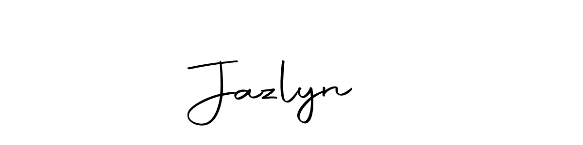 How to make Jazlyn❤️ name signature. Use Autography-DOLnW style for creating short signs online. This is the latest handwritten sign. Jazlyn❤️ signature style 10 images and pictures png