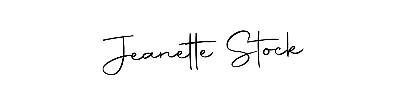 Make a beautiful signature design for name Jeanette Stock. With this signature (Autography-DOLnW) style, you can create a handwritten signature for free. Jeanette Stock signature style 10 images and pictures png