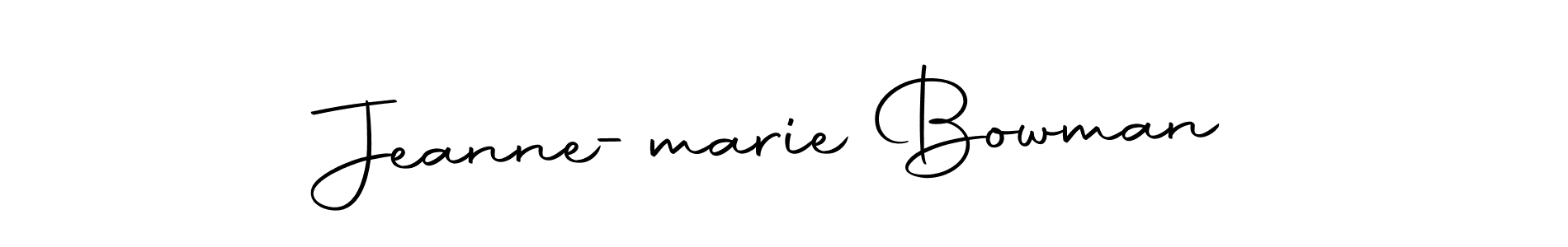 It looks lik you need a new signature style for name Jeanne-marie Bowman. Design unique handwritten (Autography-DOLnW) signature with our free signature maker in just a few clicks. Jeanne-marie Bowman signature style 10 images and pictures png